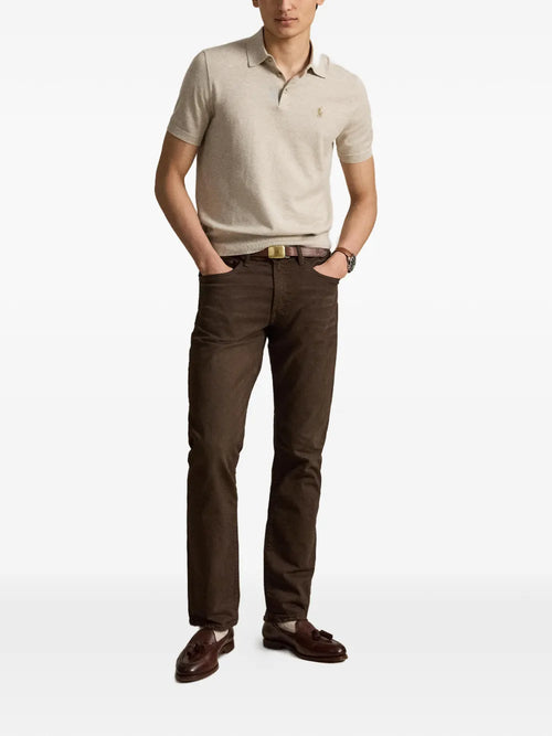 SUÉTER RALPH LAUREN PARA CABALLERO MANGA CORTA PULLOVER CAFE REF 710980682504