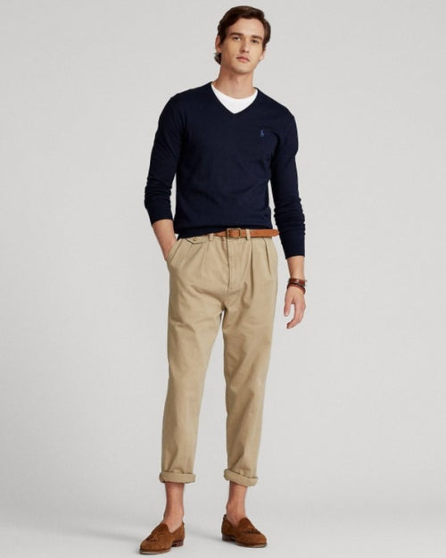 Sueter Ls Sf Vn Pp-Long Sleeve-Sweater Ralph Lauren Para Hombre De Color Azul