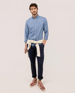 Camisa Algodón Garment Dyed EL GANSO HOMBRE AZUL 1050s260026