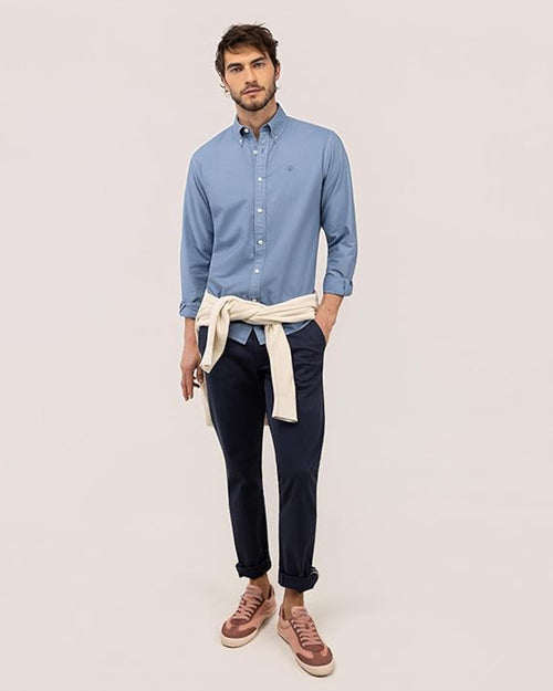 Camisa Algodón Garment Dyed EL GANSO HOMBRE AZUL 1050s260026