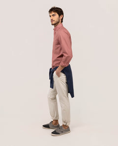 Camisa Algodón Garment Dyed EL GANSO HOMBRE ROJO
