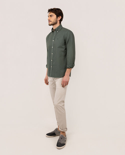 Camisa Algodón Garment Dyed EL GANSO HOMBRE VERDE