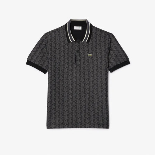 LACOSTE DH14174PC POLO CON MONOGRAMA EN JACQUAR CLASICO BLACK