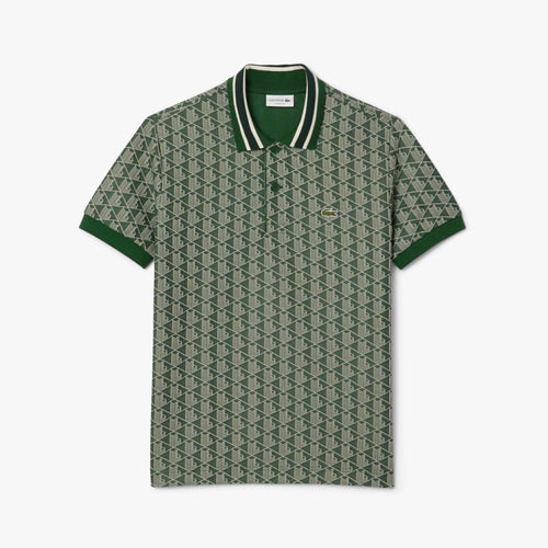 LACOSTE DH1417D1R POLO CON MONOGRAMA EN JACQUAR CLASICO GREEN