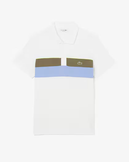 LACOSTE PH59189IV POLO MINIPIQUE COLOR BLOCK FIT WHITE