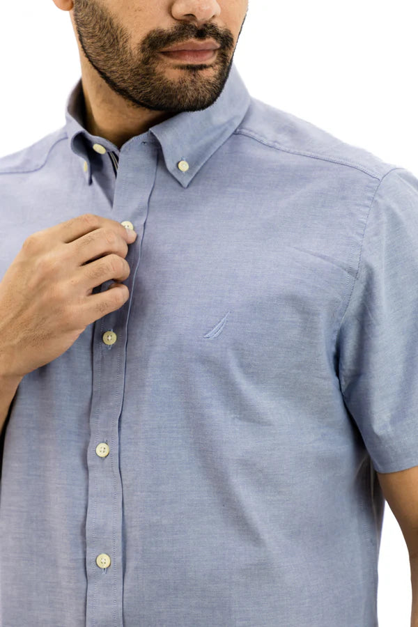 NAUTICA CAMISA M/C DE HOMBRE AZUL 01100W-4G3