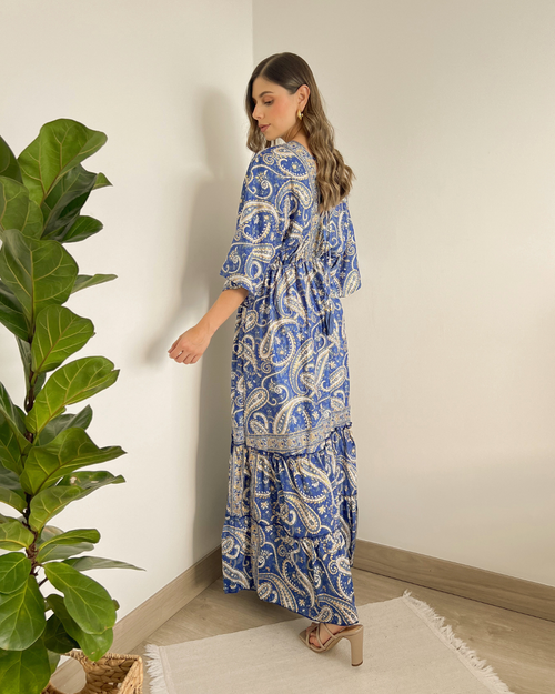 VESTIDO PRIMIA CHABUTA AZUL MULTICOLOR