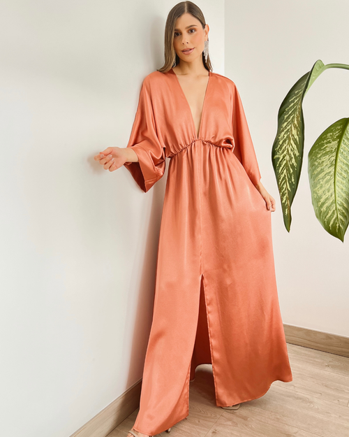 VESTIDO PRIMIA LUNIA COBRE NARANJA