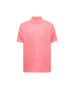 PSYCHO BUNNY CAMISA MANGA CORTA DE LINO ALDINE PARA CABALLERO HOMBRE ROJO B6Q679C200663