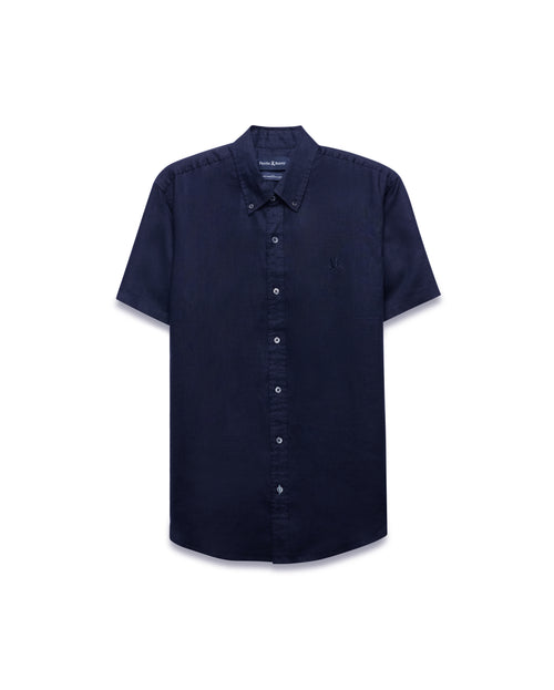 CAMISA M/C PSYCHO BUNNY PARA HOMBRE COLOR AZUL B6Q679C200423
