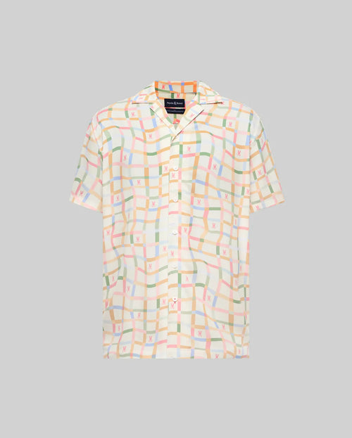 CAMISA M/C PSYCHO BUNNY PARA HOMBRE COLOR BLANCO MT0300079250