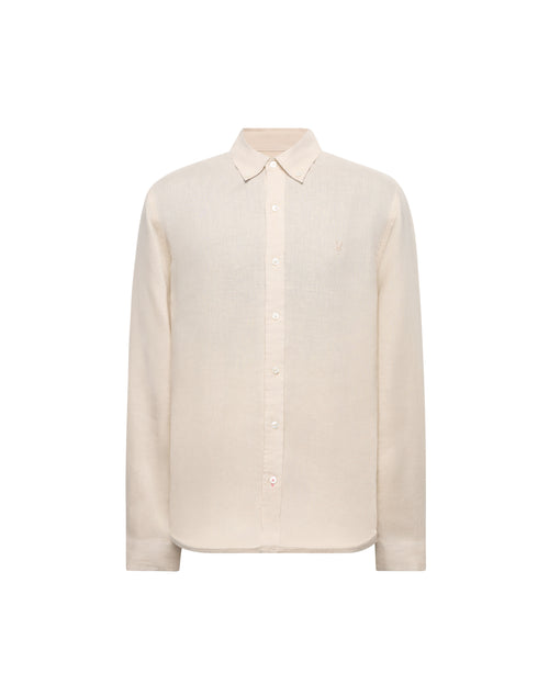 PSYCHO BUNNY CAMISA MANGA LARGA DE LINO ALDINE PARA CABALLERO HOMBRE BEIGE B6C678C200254