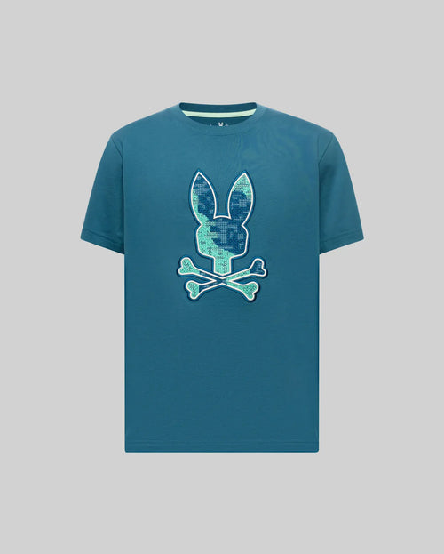 PSYCHO BUNNY CAMISETA ESTAMPADA BORDADA OLIVIER PARA CABALLERO HOMBRE AZUL MT0200200406