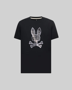 PSYCHO BUNNY CAMISETA ESTAMPADA BORDADA OLIVIER PARA CABALLERO HOMBRE NEGRO MT0200200001