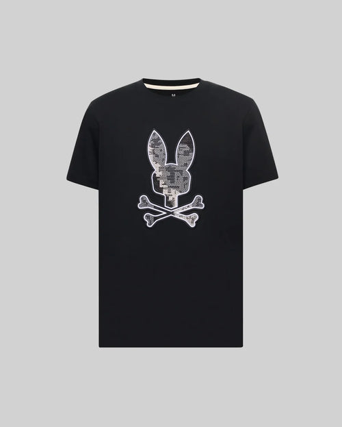 PSYCHO BUNNY CAMISETA ESTAMPADA BORDADA OLIVIER PARA CABALLERO HOMBRE NEGRO MT0200200001
