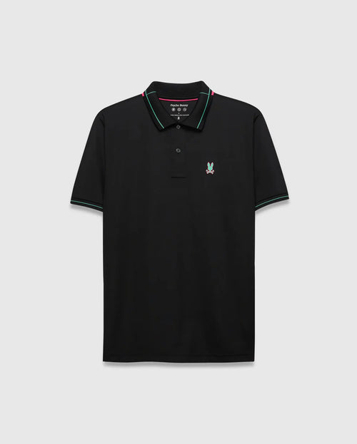POLO M/C PSYCHO BUNNY PARA HOMBRE COLOR NEGRO MT0100183001