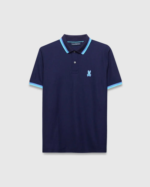 POLO M/C PSYCHO BUNNY PARA HOMBRE COLOR AZUL MT0100184402