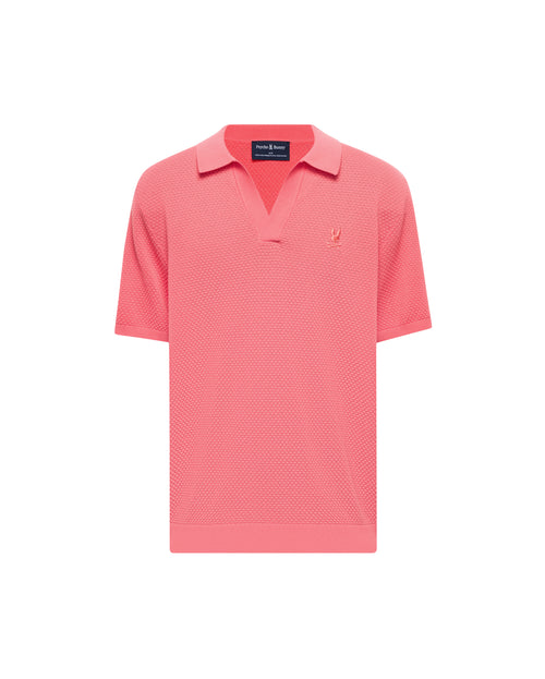 PSYCHO BUNNY POLO CON TEXTURA DE BURBUJA DEVON PARA CABALLERO HOMBRE ROJO MT0100169656