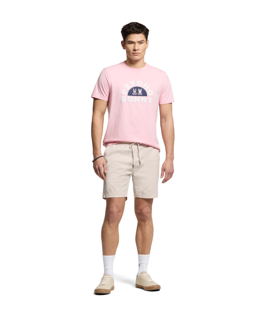 PSYCHO BUNNY CAMISETA HOMBRE CUELLO REDONDO ROSADO