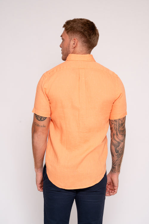 RALPH LAUREN CAMISA MANGA CORTA HOMBRE NARANJA