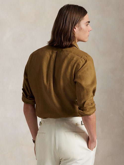 RALPH LAUREN CAMISA MANGA LARGA HOMBRE MARRON