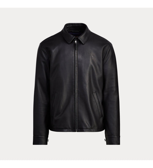 ralph lauren chaqueta de cuero hombre negro