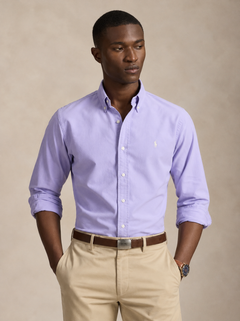 CAMISA RALPH LAUREN PARA CABALLERO MANGA LARGA SPORT MORADO REF 710805564511
