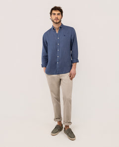 Camisa Lino EL GANSO HOMBRE AZUL