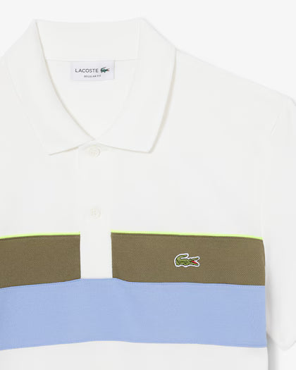 LACOSTE PH59189IV POLO MINIPIQUE COLOR BLOCK FIT WHITE