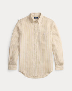 CAMISA M/L RALPH LAUREN HOMBRE 52F COSTAL BEIGE/WHITE 710P07024003