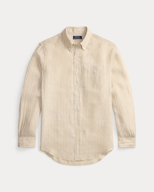 CAMISA M/L RALPH LAUREN HOMBRE 52F COSTAL BEIGE/WHITE 710P07024003
