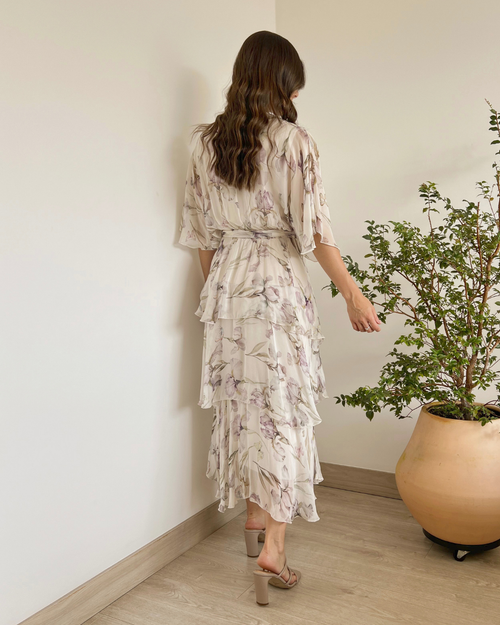 VESTIDO PRIMIA ROMINA FLORAL VIOLETA