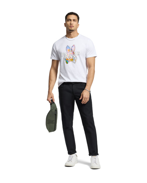 PSYCHO BUNNY CAMISETA HOMBRE CUELLO REDONDO BLANCO