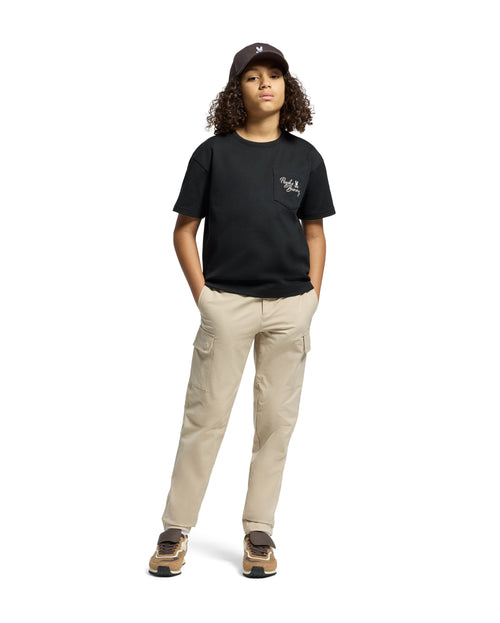 PSYCHO BUNNY CAMISETA NIÑO CUELLO REDONDO NEGRO