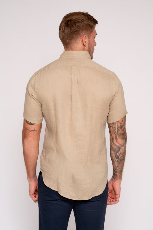 RALPH LAUREN CAMISA MANGA CORTA HOMBRE BEIGE