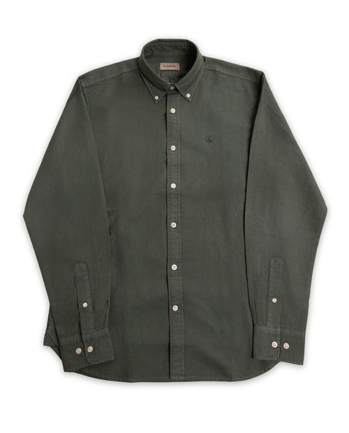 Camisa Algodón Garment Dyed EL GANSO HOMBRE VERDE