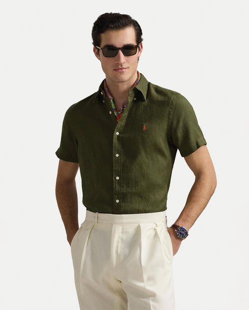 Camisa Manga Corta de Lino Ralph Lauren