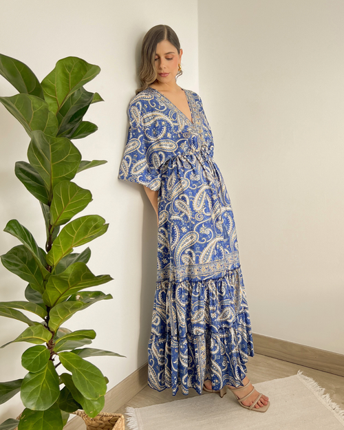 VESTIDO PRIMIA CHABUTA AZUL MULTICOLOR
