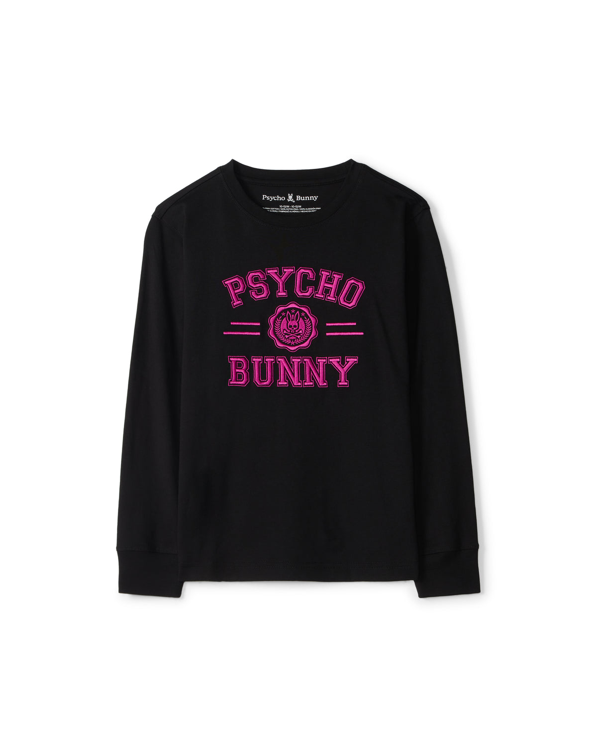 PSYCHO BUNNY CAMISETA MANGA LARGA NIÑO CUELLO REDONDO NEGRO