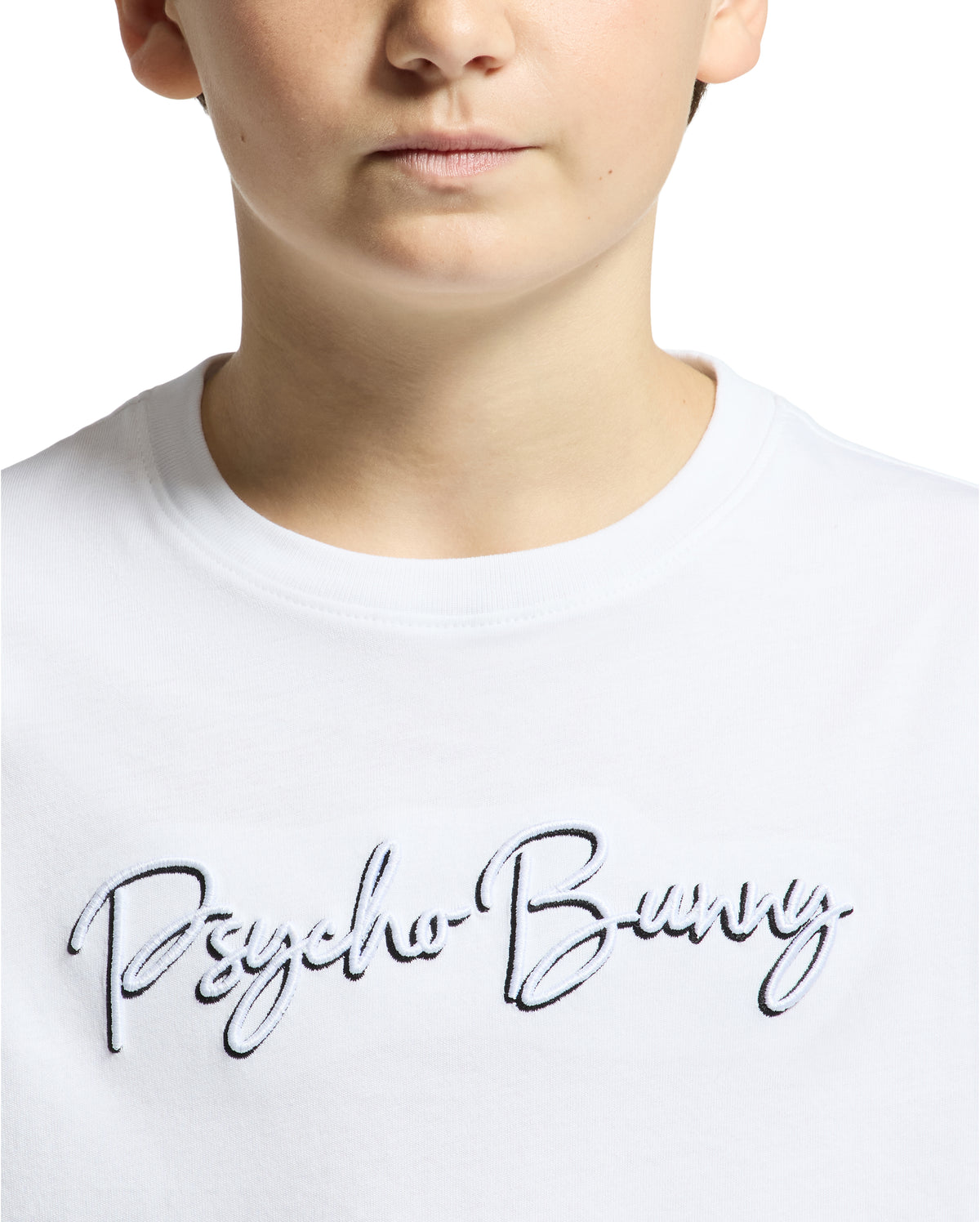 PSYCHO BUNNY CAMISETA NIÑO CUELLO REDONDO BLANCO