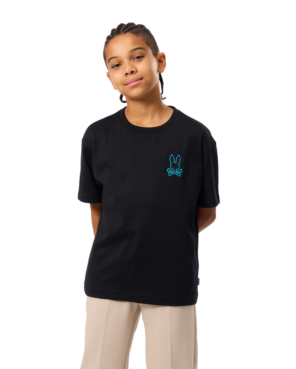 PSYCHO BUNNY CAMISETA NIÑO CUELLO REDONDO NEGRO