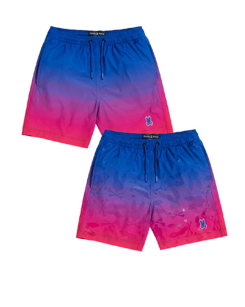 psycho bunny pantaloneta de baño niño hidrocrómico rojo