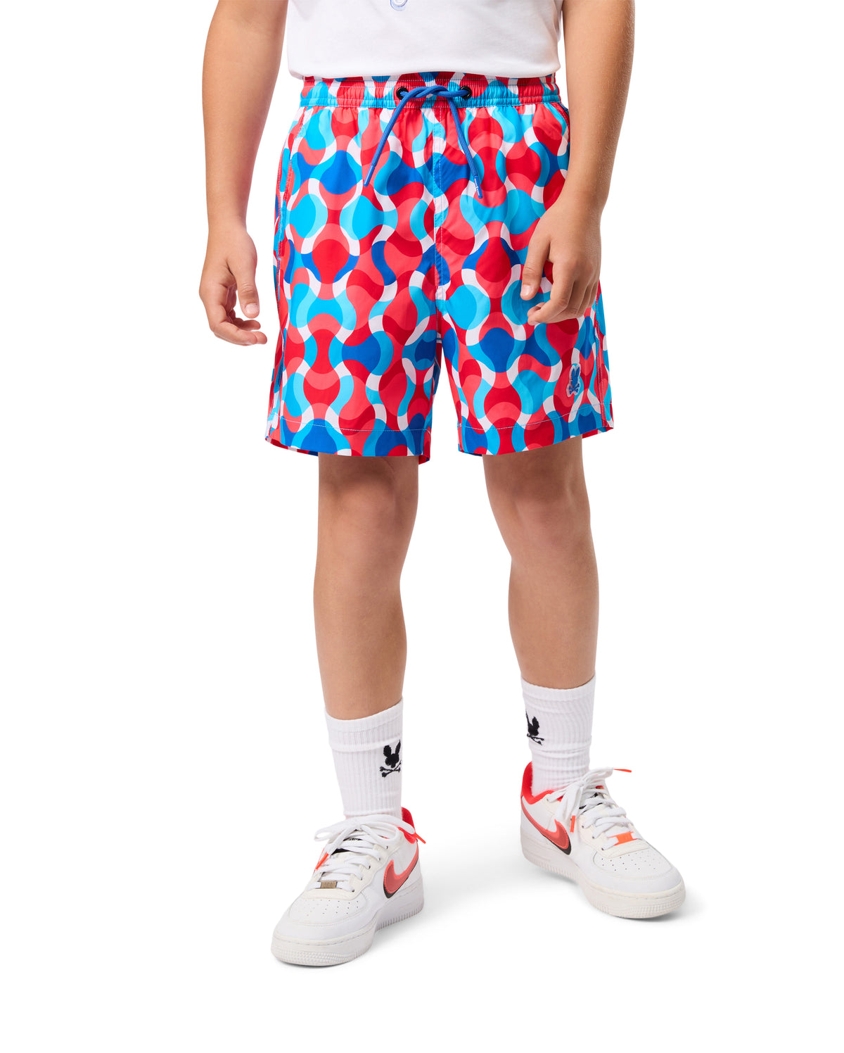 PSYCHO BUNNY PANTALONETA DE BAÑO NIÑO FANTASIA ROJO