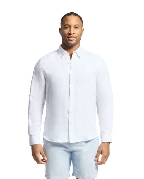 Camisa Manga Larga De Mezcla De Lino Phillip Para Caballero