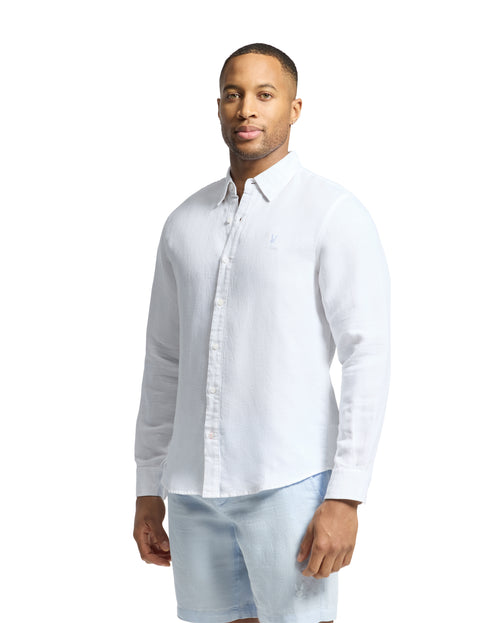 Camisa Manga Larga De Mezcla De Lino Phillip Para Caballero
