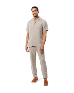 Camisa Manga Corta Mezcla De Lino Windcr