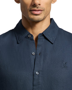 Camisa Manga Corta De Mezcla De Lino Rodrick Para Caballero