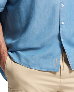 Camisa Manga Corta Ligera De Denim Kervin Para Caballero