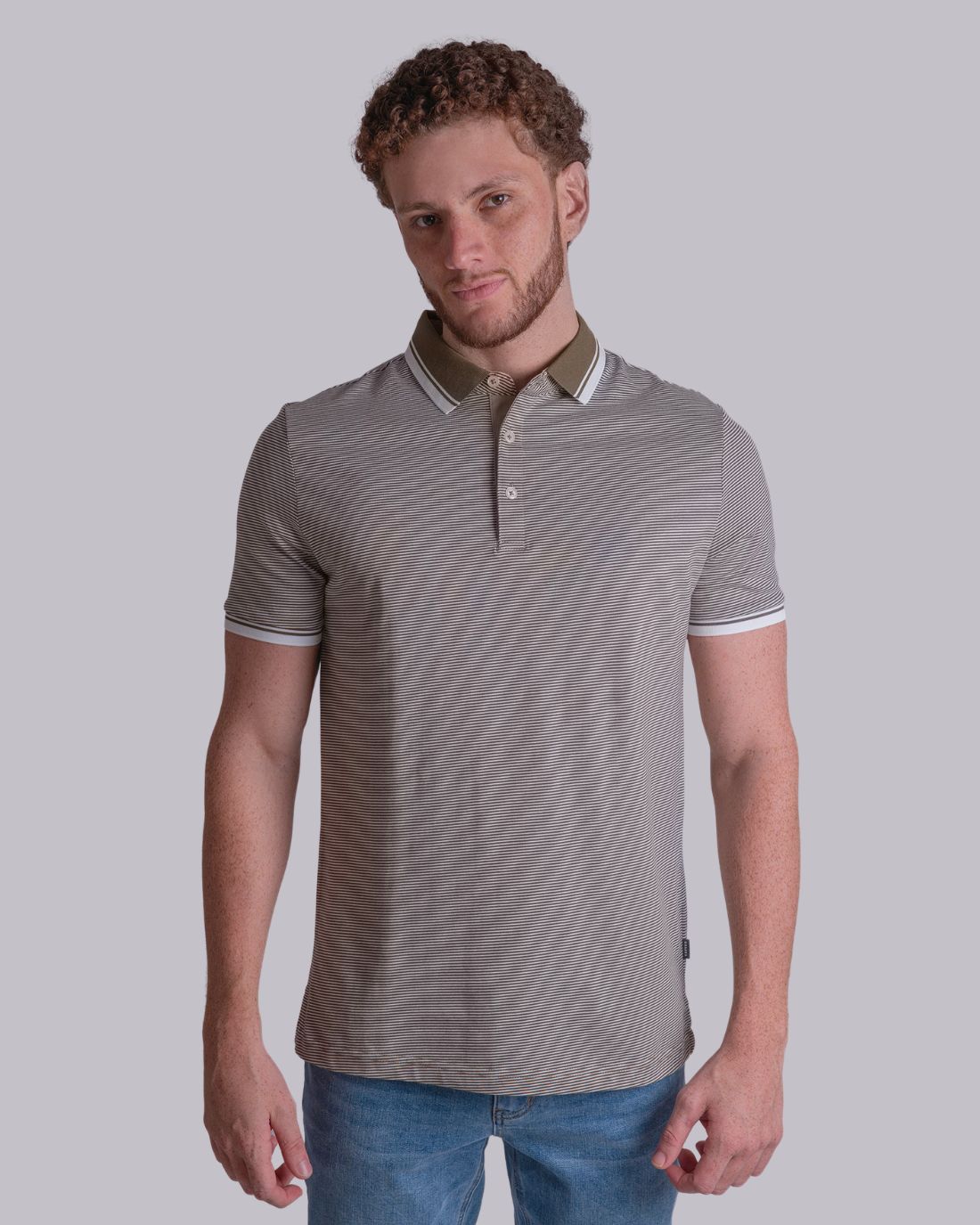 Polo P/H M/C Carven Para Hombre Color Khaki Cv-Z31-140-Ka