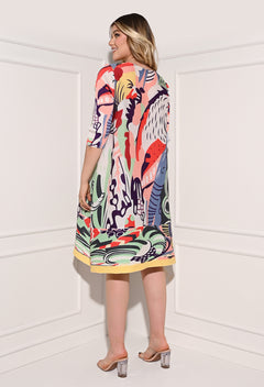 VESTIDO PRIMIA DAMA ESTEL AMARILLO MULTICOLOR